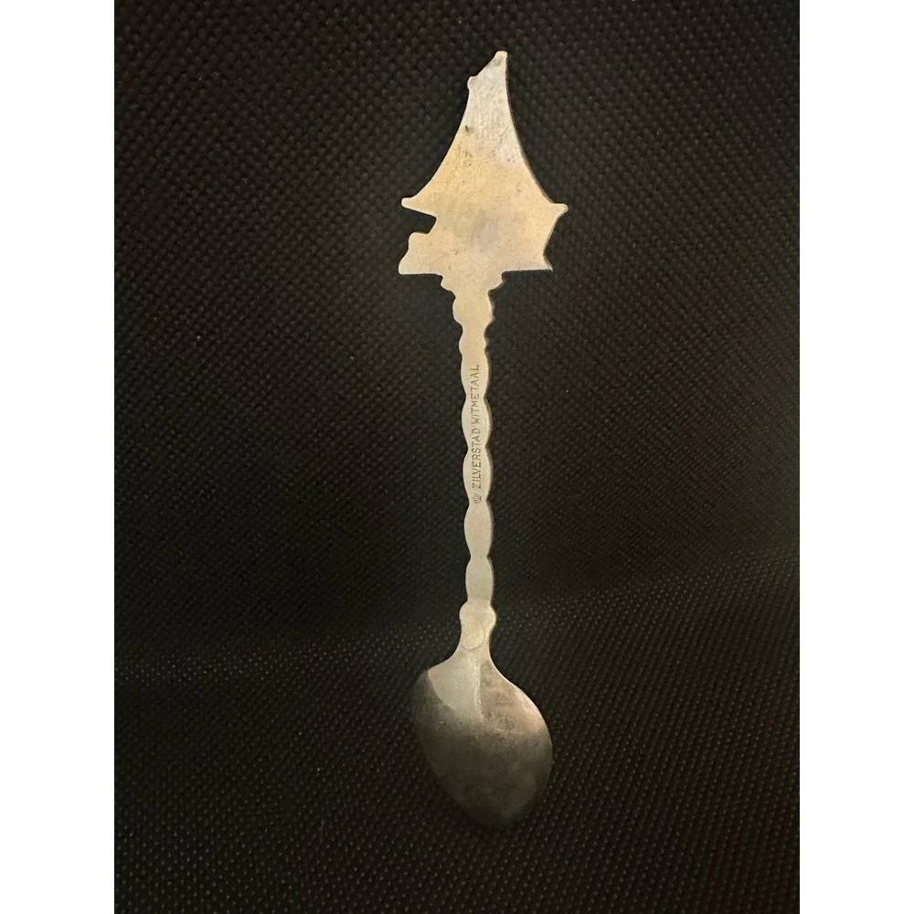 Vintage Zilverstad Witmetaal Dutch Sailboat Ship Silver Plate Souvenir Spoon